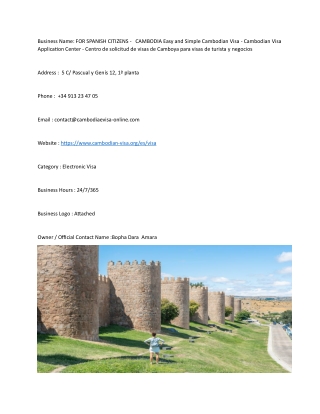 FOR SPANISH CITIZENS -   CAMBODIA Easy and Simple Cambodian Visa - Cambodian Vis
