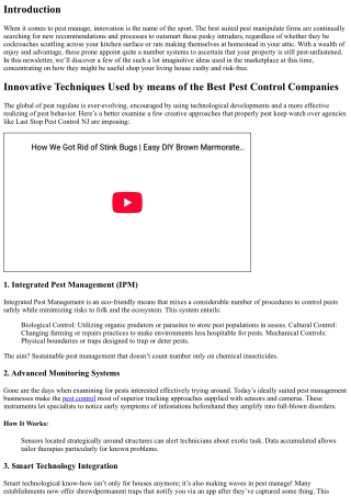 Innovative Techniques Used with the aid of the Best Pest Control Companies
