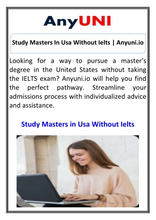 Study Masters In Usa Without Ielts Anyuni.io
