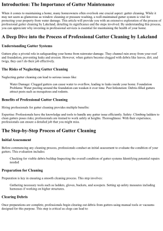 A Deep Dive into the Process of Professional Gutter Cleaning by Lakeland