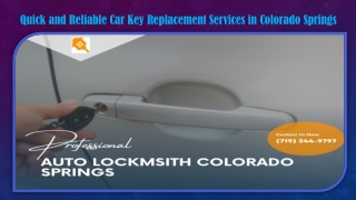 Quick and Reliable Car Key Replacement Services in Colorado Springs
