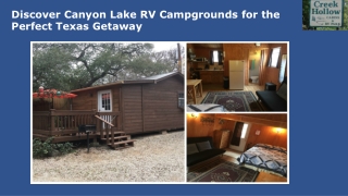 Discover Canyon Lake RV Campgrounds for the Perfect Texas Getaway