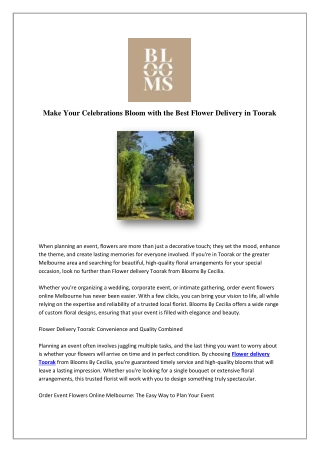 Bridal Florist Online Melbourne | Blooms By Cecilia