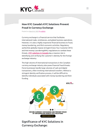 How KYC Canada’s KYC Solutions Prevent Fraud in Currency Exchange