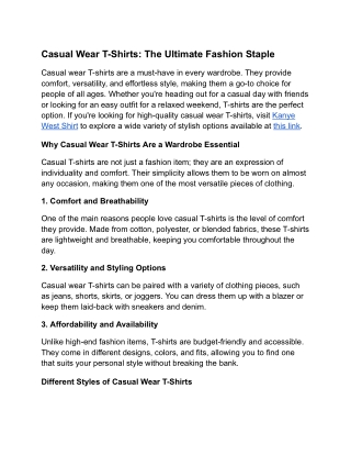 Casual Wear T-Shirts_ The Ultimate Fashion Staple