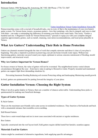 Gutters one hundred and one: A Beginner's Guide for Vernon Homeowners