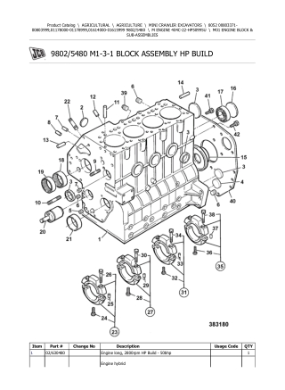 JCB 8052 MINI CRAWLER EXCAVATOR Parts Catalogue Manual Instant Download (SN 00803371-00803999, 01178000-01178999, 016140