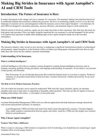 Making Big Strides in Insurance with Agent Autopilot_s AI and CRM Tools