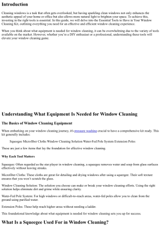 Essential Tools to Have in Your Window Cleaning Kit.