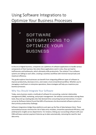 Using Software Integrations to Optimize Your Business Processes