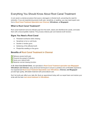 Everything You Should Know About Root Canal Treatment