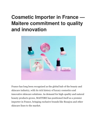 Cosmetic Distributor in France – Matière