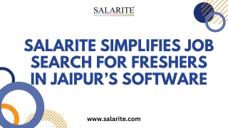 Salarite Simplifies Job Search for Freshers in Jaipur’s Software
