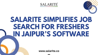 Salarite Simplifies Job Search for Freshers in Jaipur’s Software