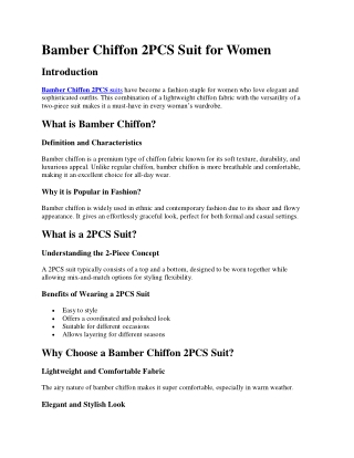 Bamber Chiffon 2PCS Suit for Women