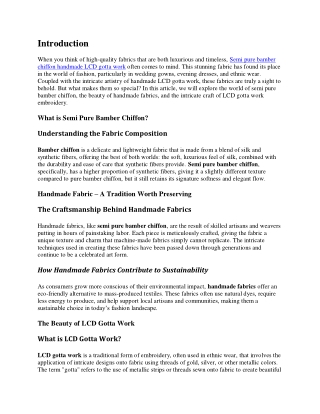 Semi pure bamber chiffon handmade LCD gotta work