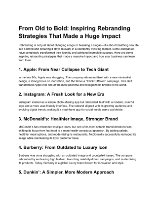 From Old to Bold: Inspiring Rebranding Strategies That Made a Huge Impact