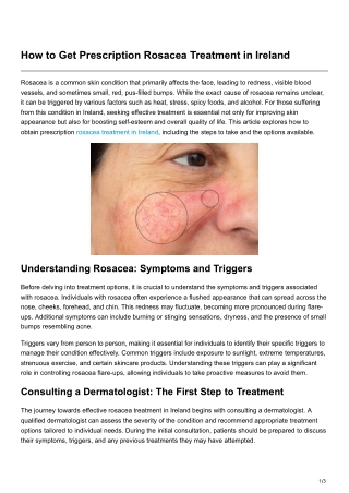 How to Get Prescription Rosacea Treatment in Ireland