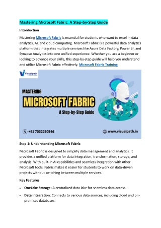 Top Microsoft Fabric Course in Ameerpet - Visualpath