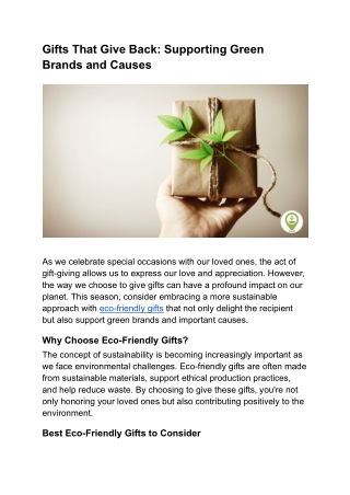 Gifts That Give Back_ Supporting Green Brands and Causes