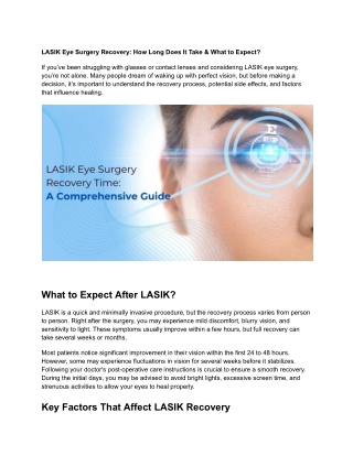 LASIK Eye Surgery Recovery_ How Long Does It Take & What to Expect