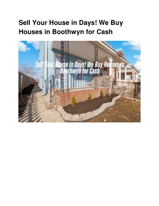 Sell Your House in Days! We Buy Houses in Boothwyn for Cash