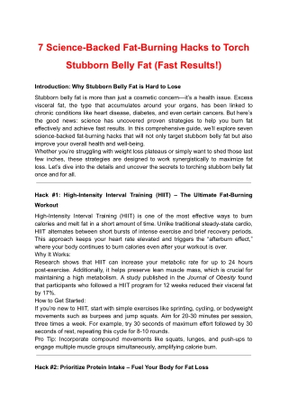 7 Science-Backed Fat-Burning Hacks to Torch Stubborn Belly Fat