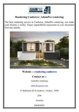 Rendering Canberra   AdamPro rendering