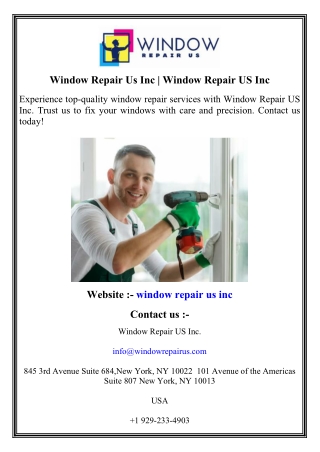 Window Repair Us Inc   Window Repair US Inc