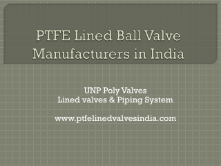 PTFE Lined ball valve manufacturers
