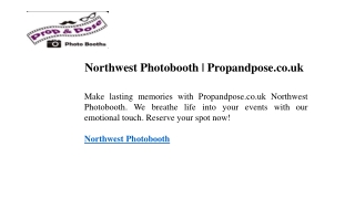 Northwest Photobooth Propandpose.co.uk