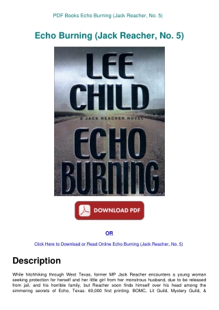PDF Books Echo Burning (Jack Reacher  No. 5)