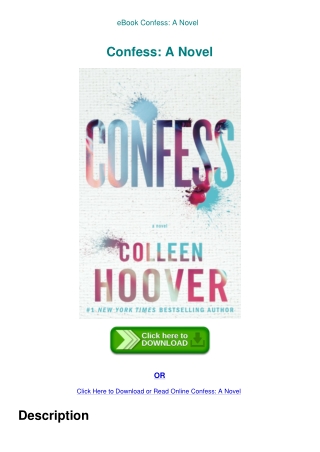 eBook Confess A Novel