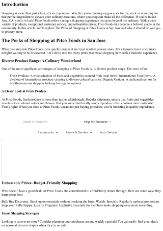 The Perks of Shopping at Pitco Foods in San Jose