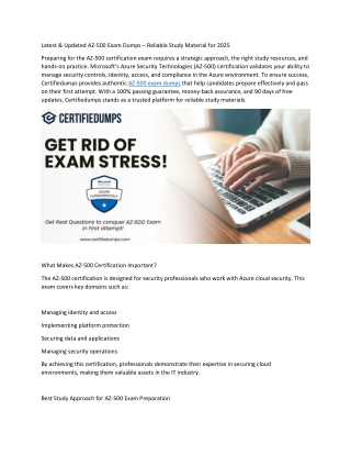 Latest & Updated AZ-500 Exam Dumps – Reliable Study Material for 2025