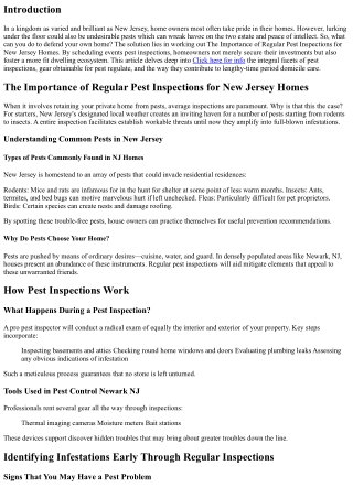 The Importance of Regular Pest Inspections for New Jersey Homes