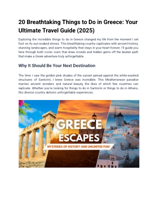 20 Breathtaking Things to Do in Greece Your Ultimate Travel Guide (2025)