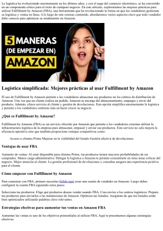Logística simplificada: Mejores prácticas al usar Fulfillment by Amazon