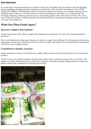 How Pitco Foods is Revolutionizing the Bulk Food Wholesaler Industry