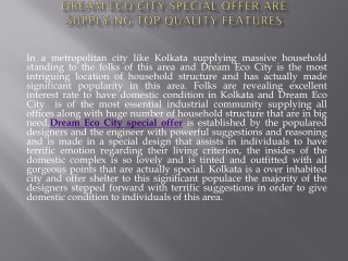 Dream Eco City special offer