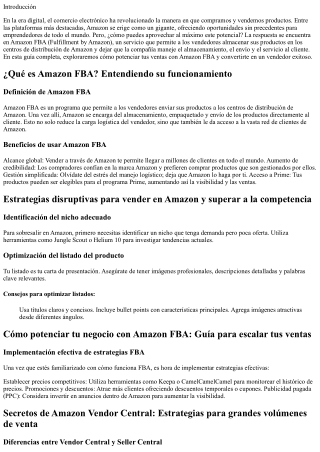 Potencia tus ventas con Amazon FBA: Guía infalible para emprendedores