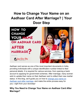 How to Change Your Name on an Aadhaar Card After Marriage