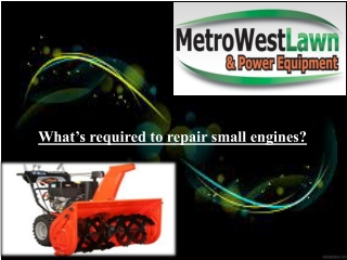 What’s required to repair small engines?