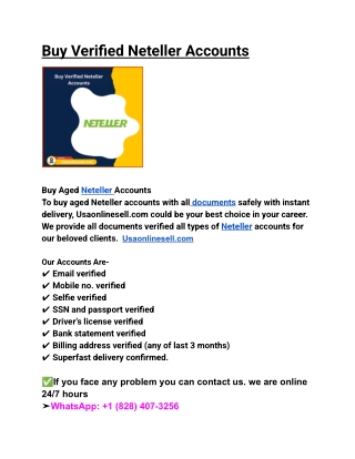 Buy Verified Neteller Accounts
