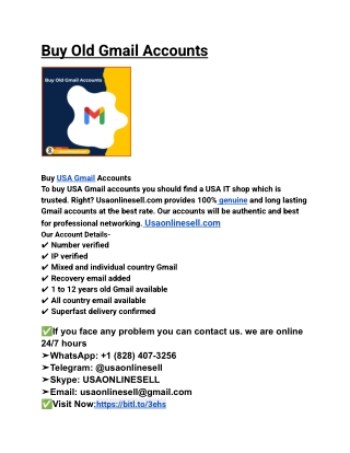 Buy Old Gmail Accounts
