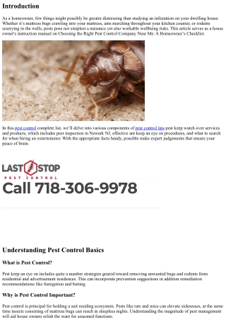 Choosing the Right Pest Control Company Near Me: A Homeowner’s Checklist