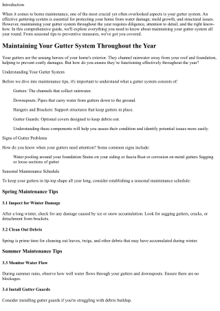 Maintaining Your Gutter System Throughout the Year