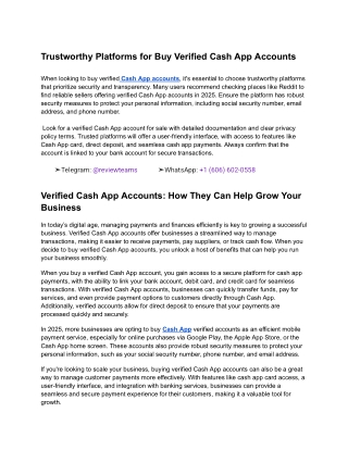 Trustworthy Platforms for Buy Verified Cash App Accounts