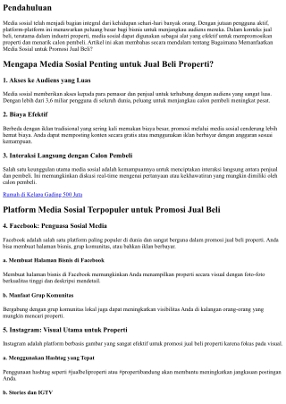 Bagaimana Memanfaatkan Media Sosial untuk Promosi Jual Beli?