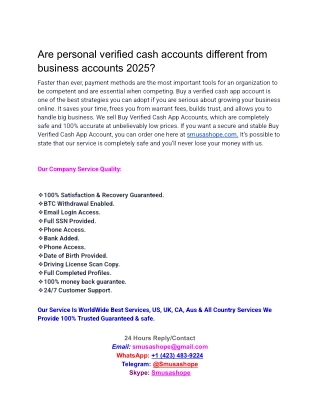 Are personal verified cash accounts different from business accounts 2025_